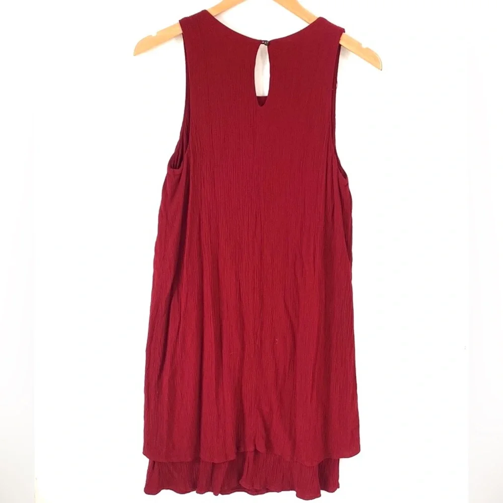 Xhilaration Sleeveless boho tiered burgundy midi dress, Size‎ Large